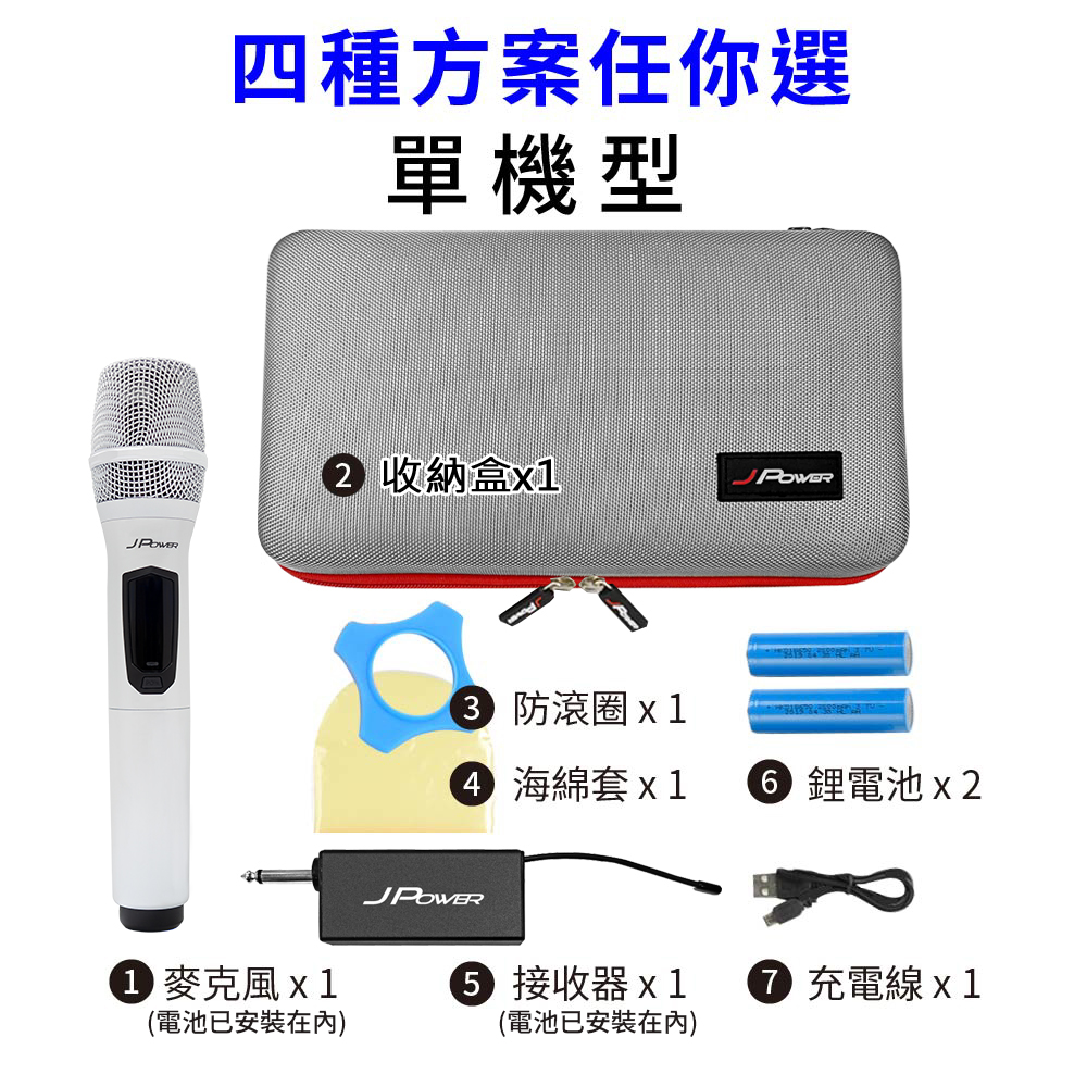 震天雷UHF無線麥克風 - 單機型 (珍珠白)