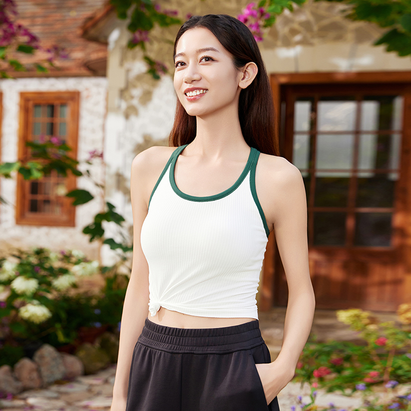 狂推---QUEEN YOGA瑜伽Q彈透氣一體織運動背心短款緊身運動健身背心（附贈拆卸式胸墊）