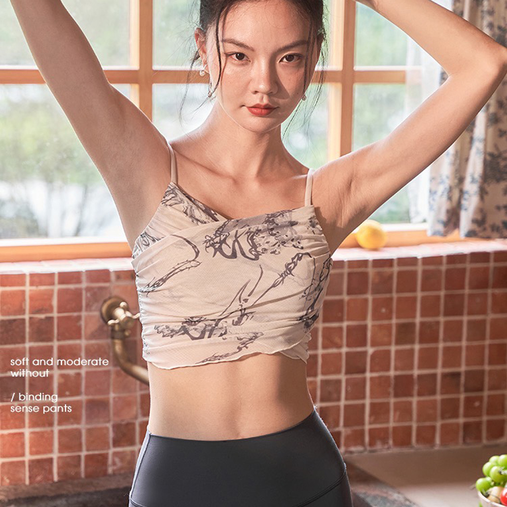 QUEEN YOGA網紗拼接運動Bra