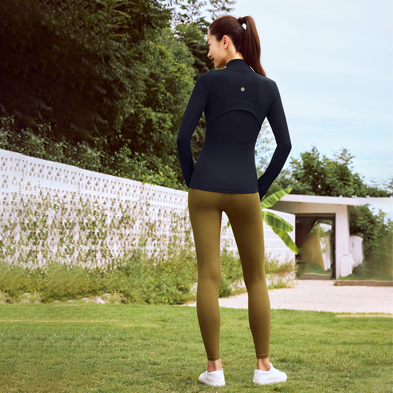 QUEEN YOGA瑜伽秋冬運動修身高端氣質瑜伽服塑形長款外套