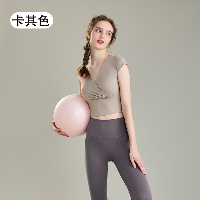 QUEEN YOGA運動健身瑜伽短袖上衣（附贈拆卸式胸墊）