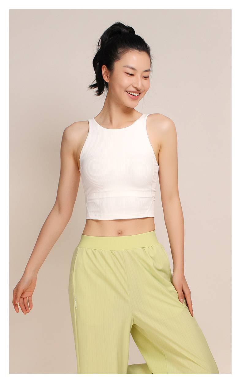 QUEEN YOGA運動新款美背紋理感運動瑜伽背心小可愛（內含胸墊款）