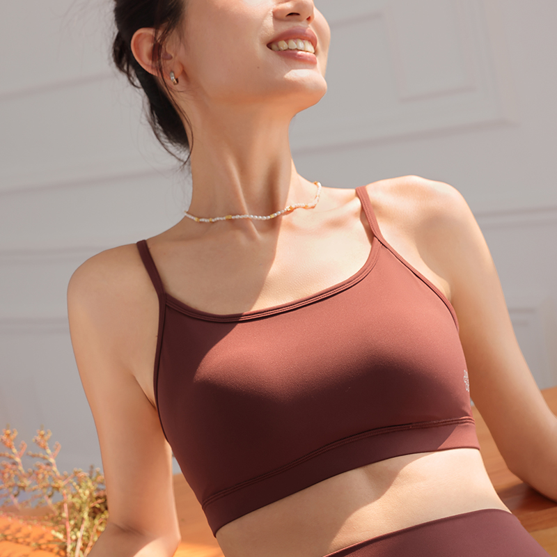 QUEEN YOGA瑜伽基礎可愛圓領優雅透氣瑜伽BARA內衣運動健身小可愛（附贈可拆卸胸墊）