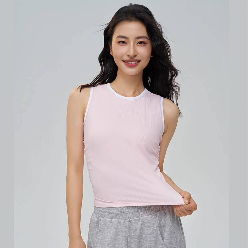 QUEEN YOGA美式時尚圓領運動瑜珈背心(無胸墊款)