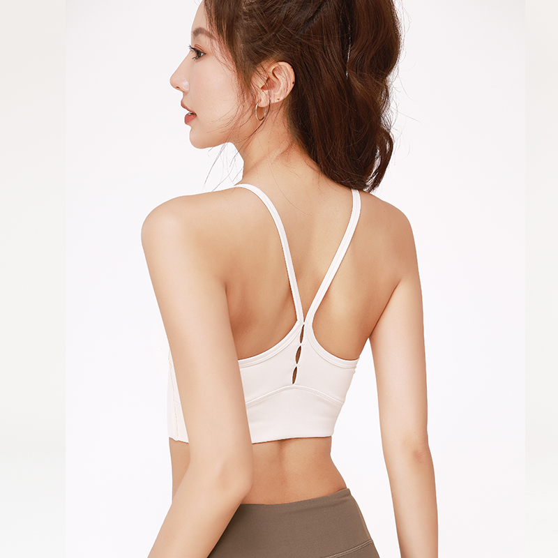 QUEEN YOGA性感小V背運動健身瑜珈BRA(固定一體式胸墊)