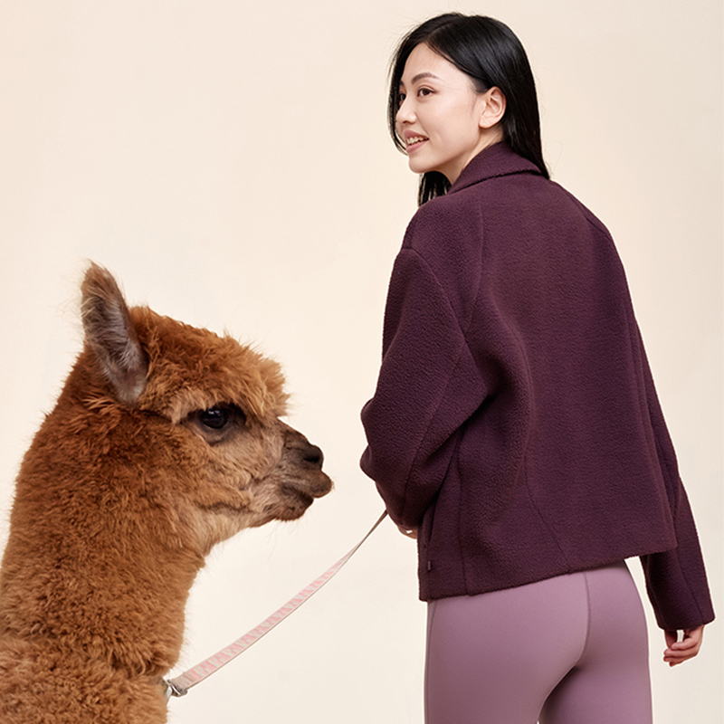 QUEEN YOGA瑜伽時尚運動泰迪絨短款休閒秋冬外套