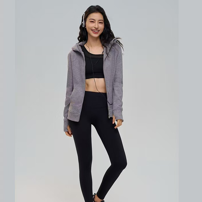 QUEEN YOGA防風禦寒連帽加厚加絨修身百搭外套
