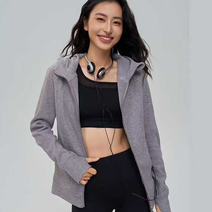 QUEEN YOGA防風禦寒連帽加厚加絨修身百搭外套