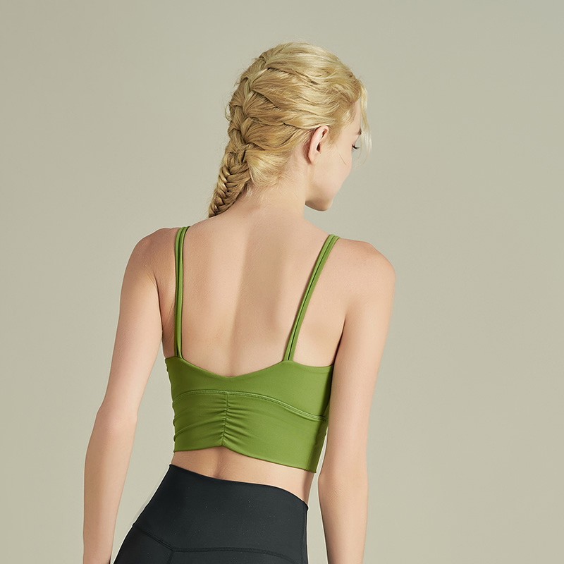 QUEEN YOGA吊帶短版運動瑜珈背心(附可拆卸式胸墊)