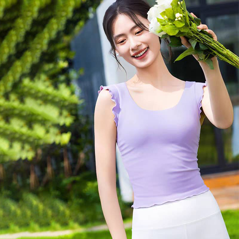 QUEEN YOGA瑜伽運動背心運動舒適小可愛（固定一體杯）