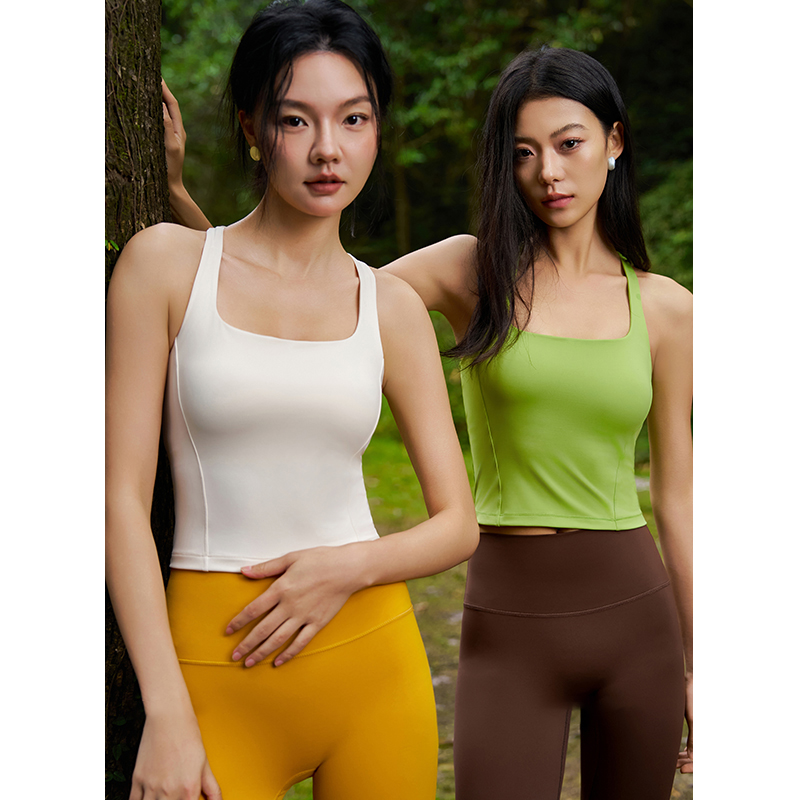 QUEEN YOGA瑜伽專業高端時尚背心健身運動上衣小可愛（附贈拆卸式胸墊）