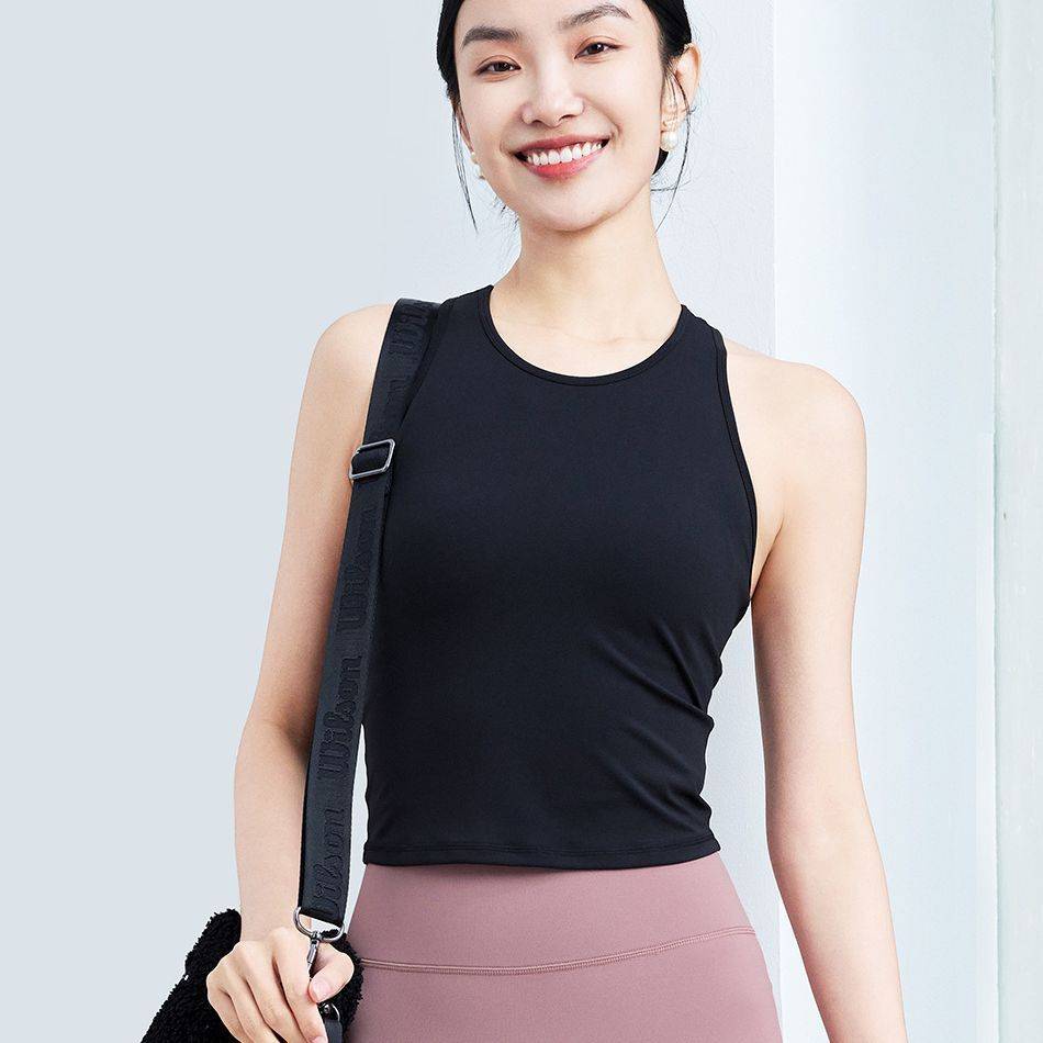 QUEEN YOGA瑜伽服工字背心運動健身外穿背心小可愛（固定一體杯）