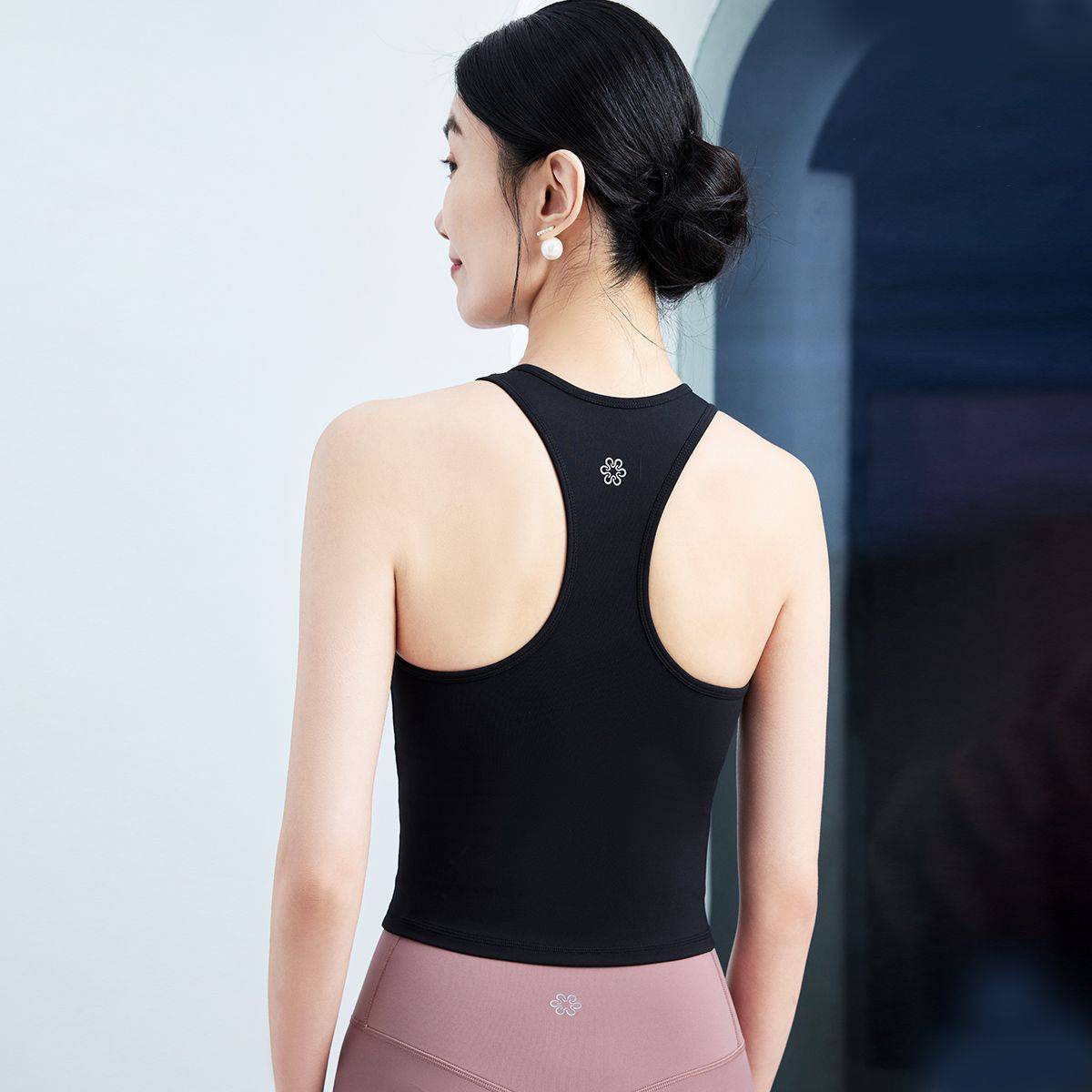 QUEEN YOGA瑜伽服工字背心運動健身外穿背心小可愛（固定一體杯）