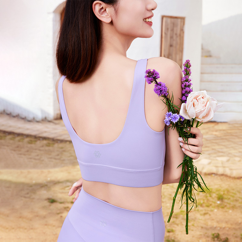 QUEEN YOGA瑜伽服U領運動休閒健身BRA小可愛（固定一體杯）