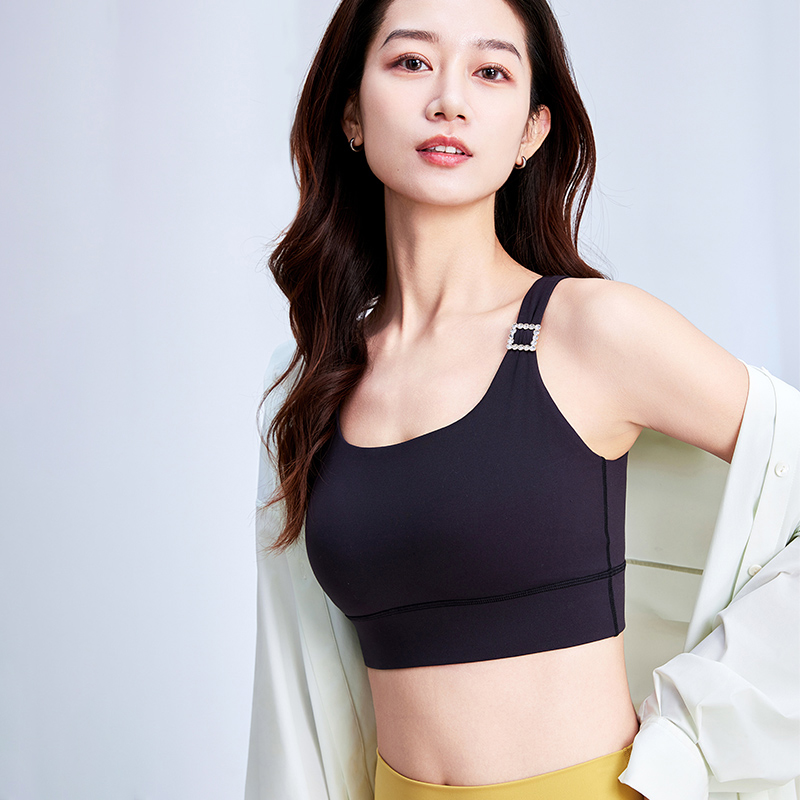 QUEEN YOGA瑜伽服U領運動休閒健身BRA小可愛（固定一體杯）