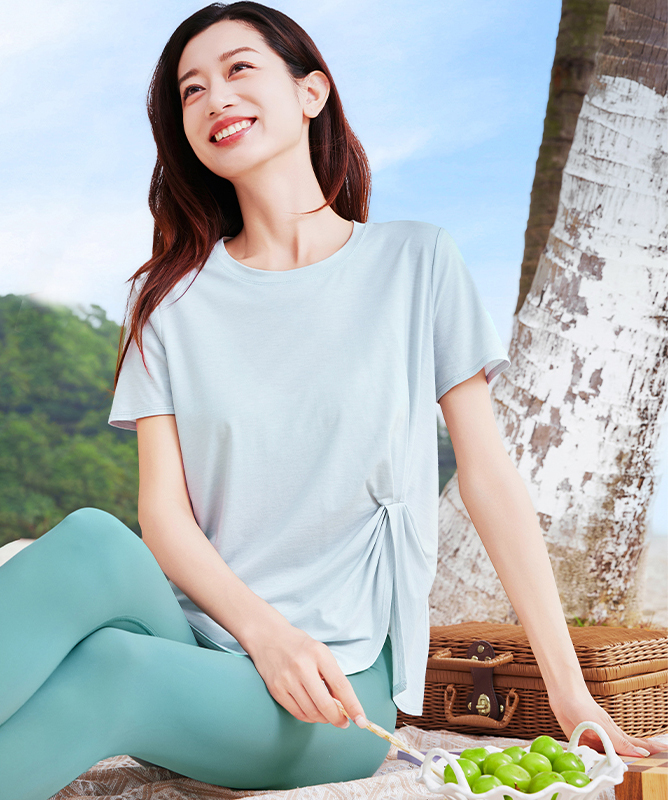 QUEEN YOGA瑜伽服運動休閒設計感圓領短袖T恤戶外跑步上衣外搭罩衫（無胸墊款）