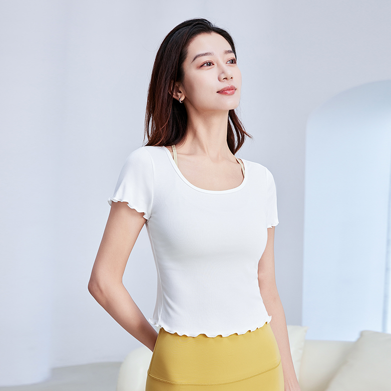 QUEEN YOGA瑜伽服運動休閒舒適戶外跑步短款修身上衣外搭罩衫（無胸墊款）