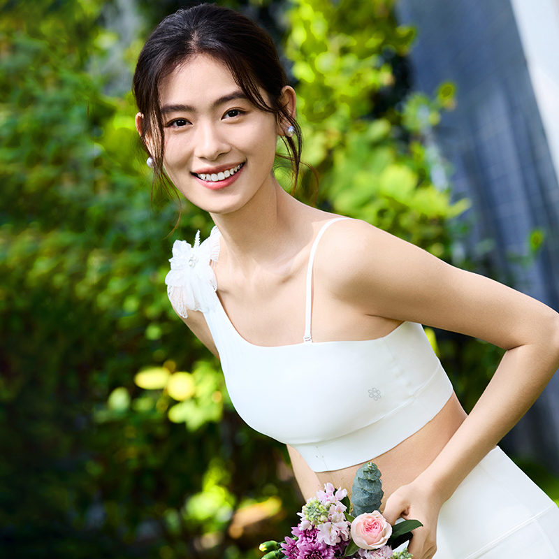QUEEN YOGA瑜伽服優雅不對稱設計運動BRA內衣小可愛（附贈可拆卸胸墊）