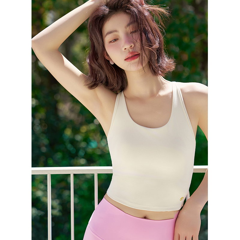 QUEEN YOGA性感後背交叉短版運動瑜珈背心(附可拆卸式胸墊)