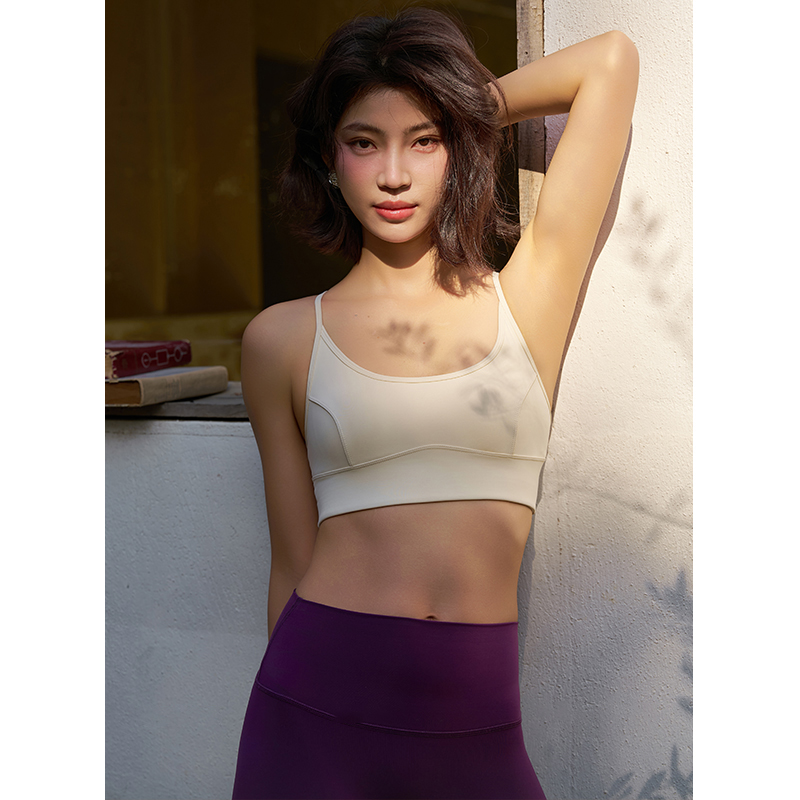 QUEEN YOGA翎感萊卡細肩帶運動瑜伽BRA(附可拆卸式胸墊)