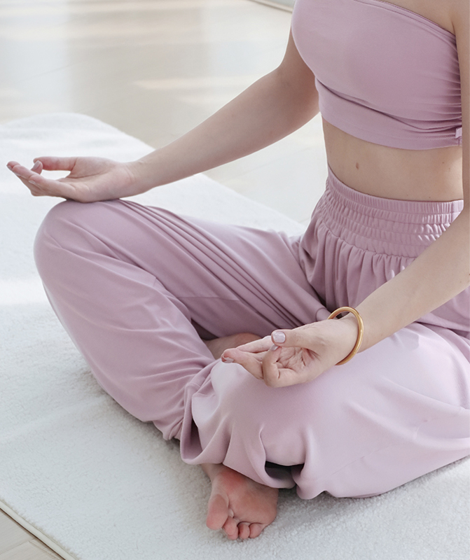 QUEEN YOGA瑜伽服輕柔新款簡約運動休閒九分褲寬鬆顯瘦寬腿褲