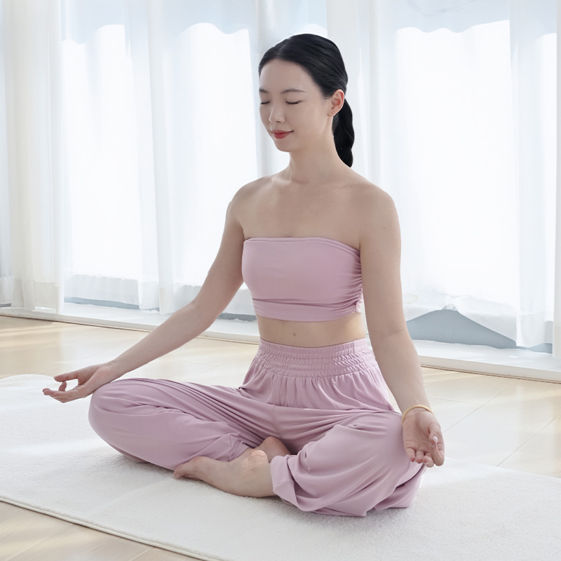 QUEEN YOGA瑜伽服輕柔新款簡約運動休閒九分褲寬鬆顯瘦寬腿褲