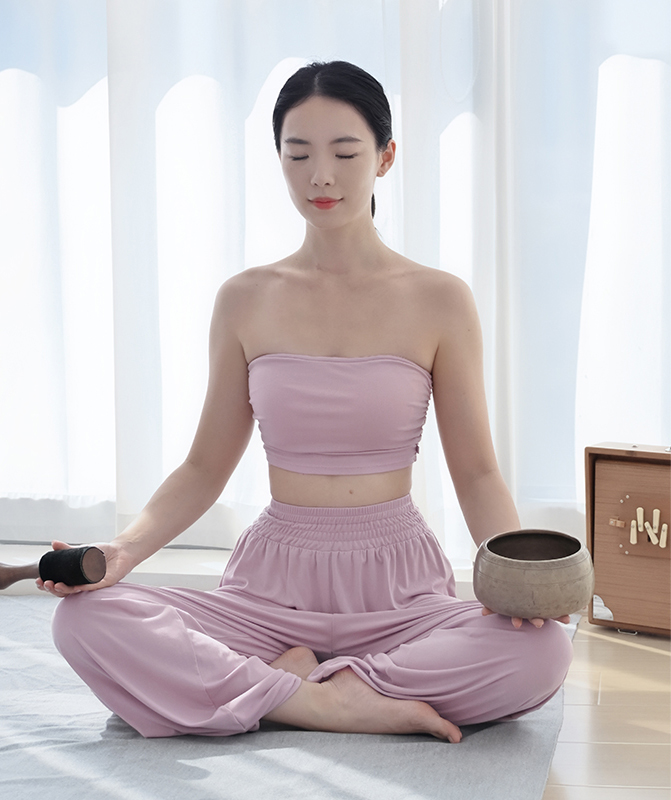 QUEEN YOGA瑜伽服輕柔新款簡約運動休閒九分褲寬鬆顯瘦寬腿褲