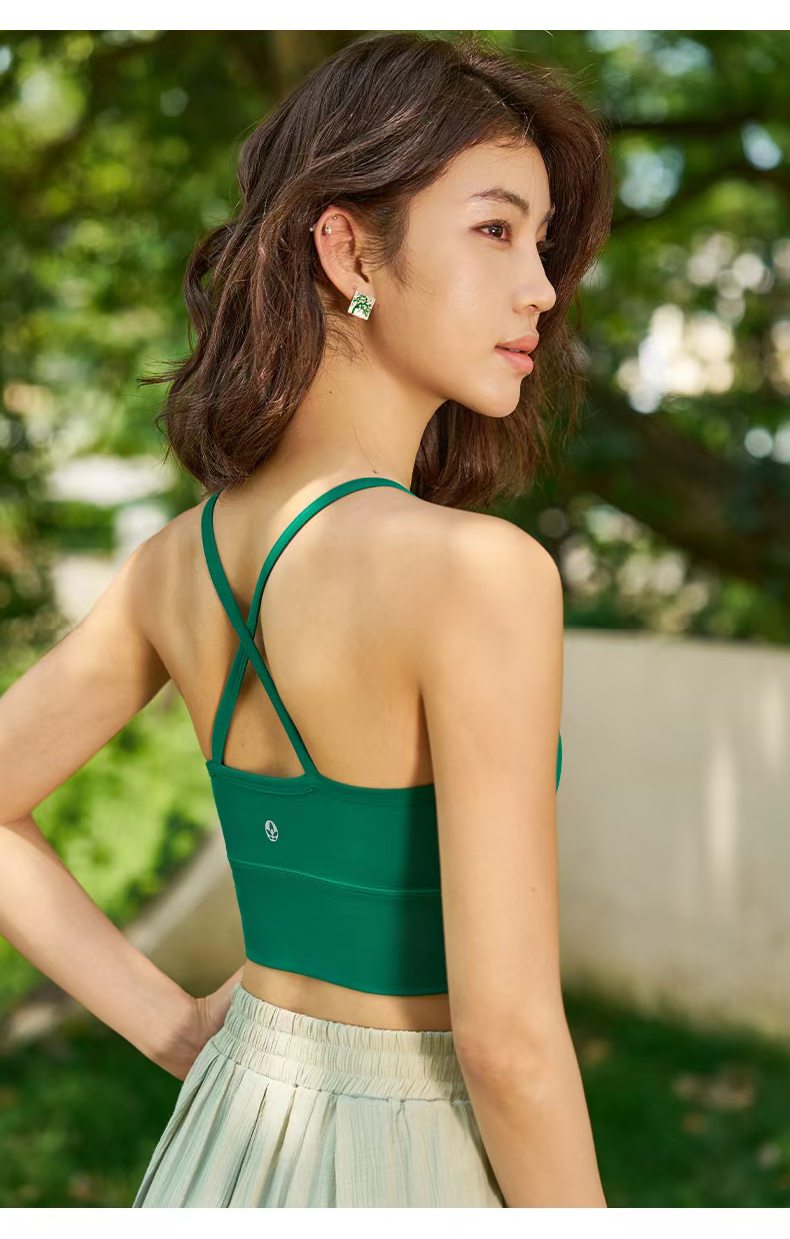 QUEEN YOGA瑜伽服新款專業高端時尚高級感健身運動背心小可愛（內含可拆卸式胸墊）