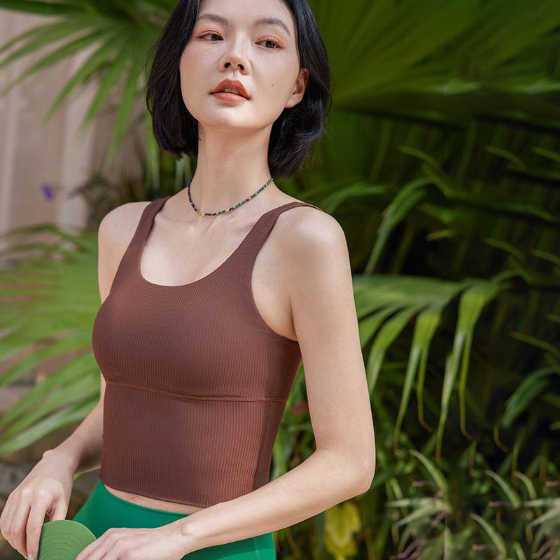 QUEEN YOGA瑜伽專業固定罩杯運動健身背心（固定一體杯）