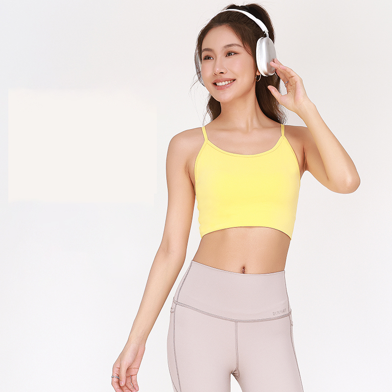 QUEEN YOGA大U美背固定一體杯瑜伽運動健身背心（固定一體杯）