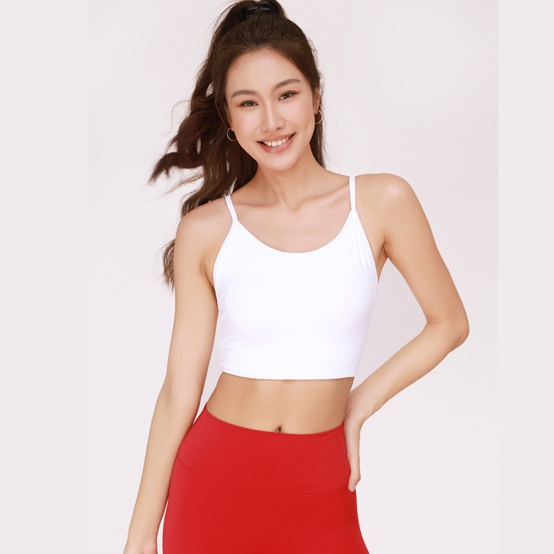 QUEEN YOGA大U美背固定一體杯瑜伽運動健身背心（固定一體杯）