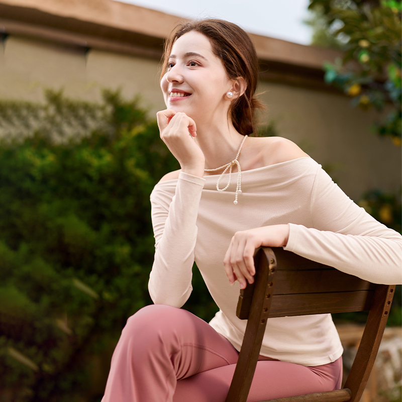 QUEEN YOGA瑜伽服新款休閒收腰顯瘦簡約羊毛T恤外搭罩衫（無胸墊款）