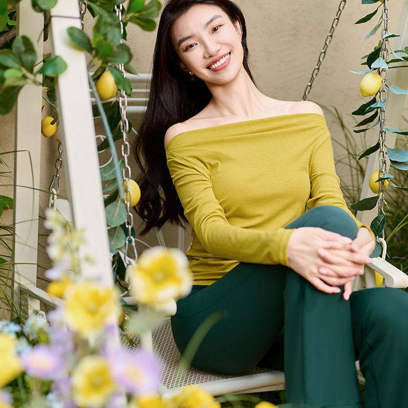 QUEEN YOGA瑜伽服新款休閒收腰顯瘦簡約羊毛T恤外搭罩衫（無胸墊款）