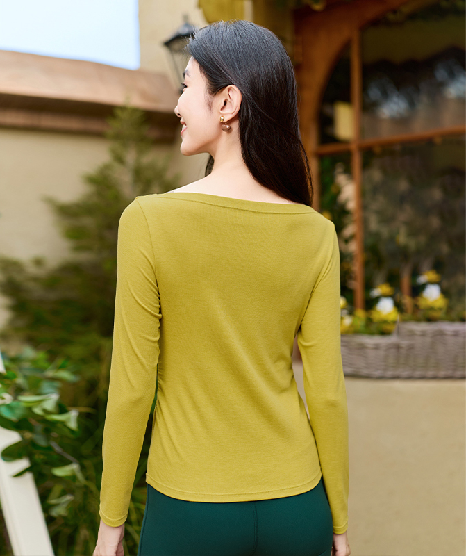 QUEEN YOGA瑜伽服新款休閒收腰顯瘦簡約羊毛T恤外搭罩衫（無胸墊款）