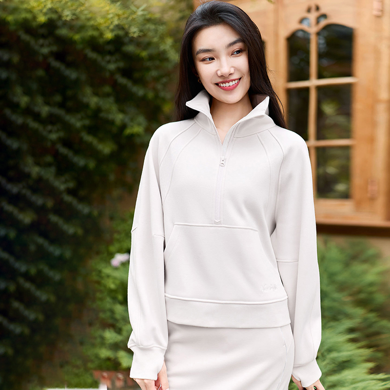 QUEEN YOGA瑜伽服修身顯瘦加絨保暖立領防風連帽開衫運動外套