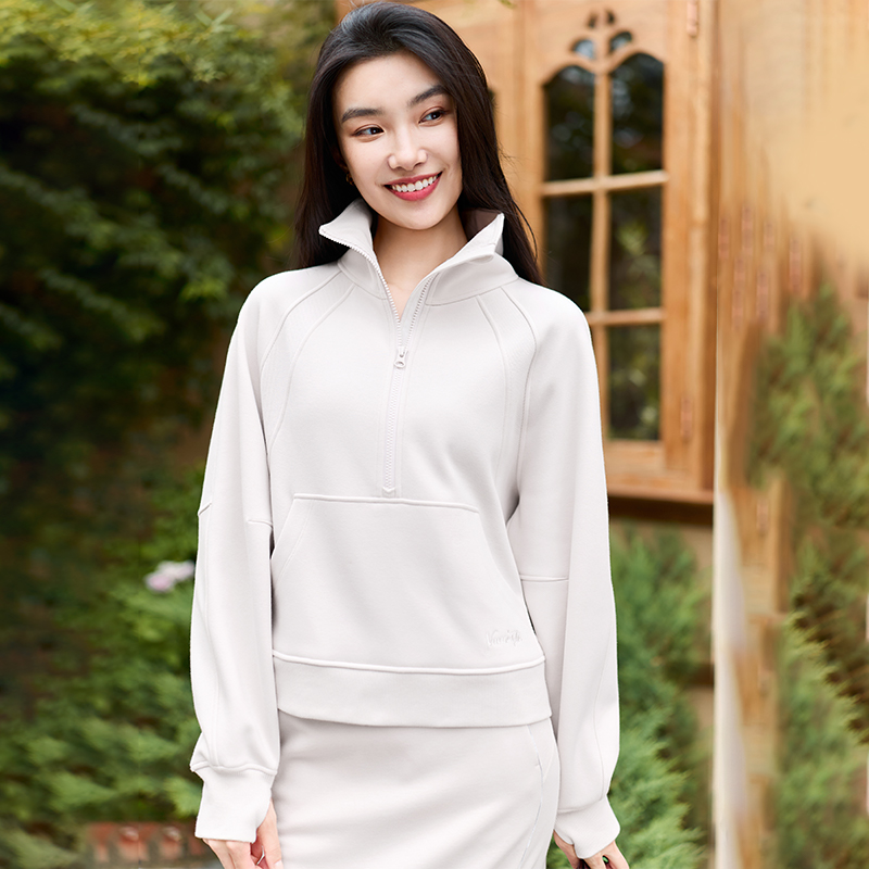 QUEEN YOGA瑜伽服修身顯瘦加絨保暖立領防風連帽開衫運動外套