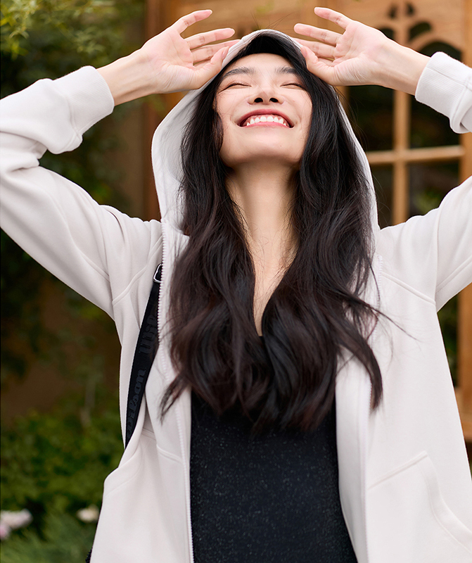 QUEEN YOGA瑜伽服新款寬鬆連帽運動加絨保暖防風拉鍊運動外套