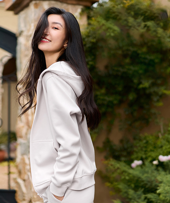 QUEEN YOGA瑜伽服新款寬鬆連帽運動加絨保暖防風拉鍊運動外套