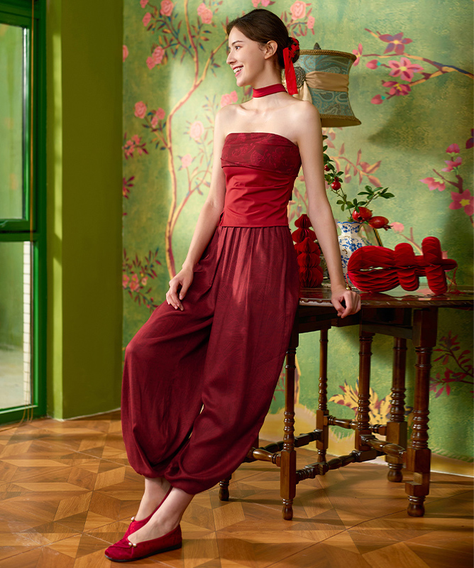 QUEEN YOGA瑜伽服裸感無肩帶防滑一體杯蕾絲抹胸內搭瑜伽背心（固定一體杯）