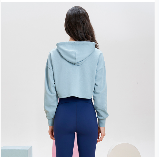 QUEEN YOGA瑜伽休閑短款衛衣
