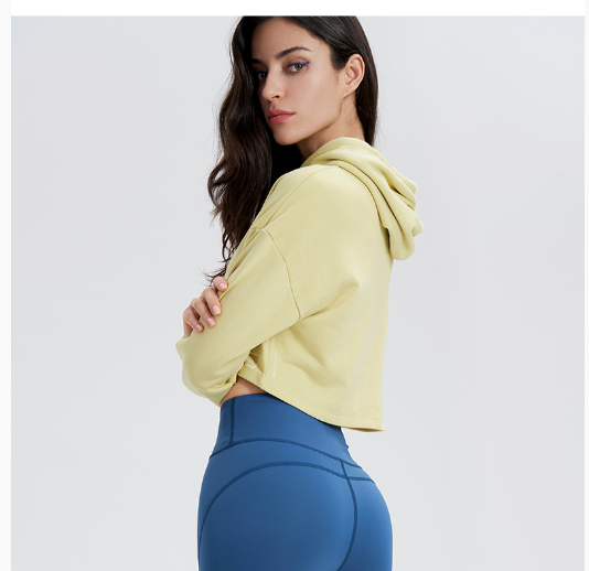 QUEEN YOGA瑜伽休閑短款衛衣