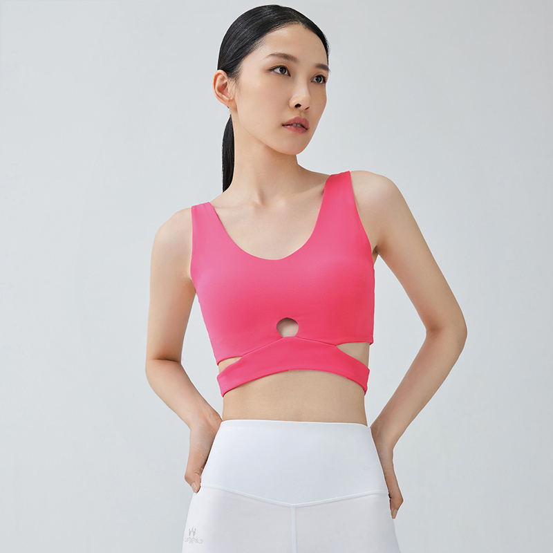 Queen Yoga後背綁帶短版運動瑜珈背心(附拆卸式胸墊)