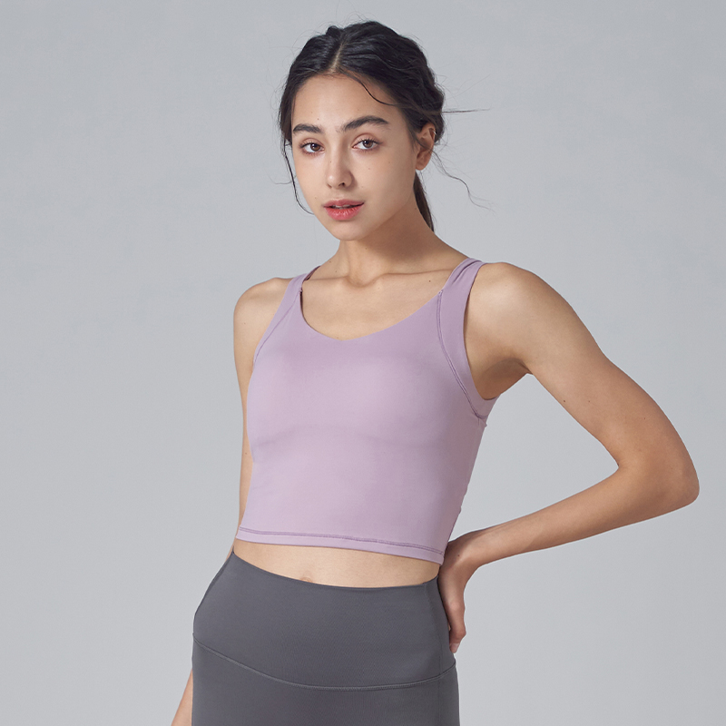 QUEEN YOGA短版美背瑜伽背心（內含胸墊）