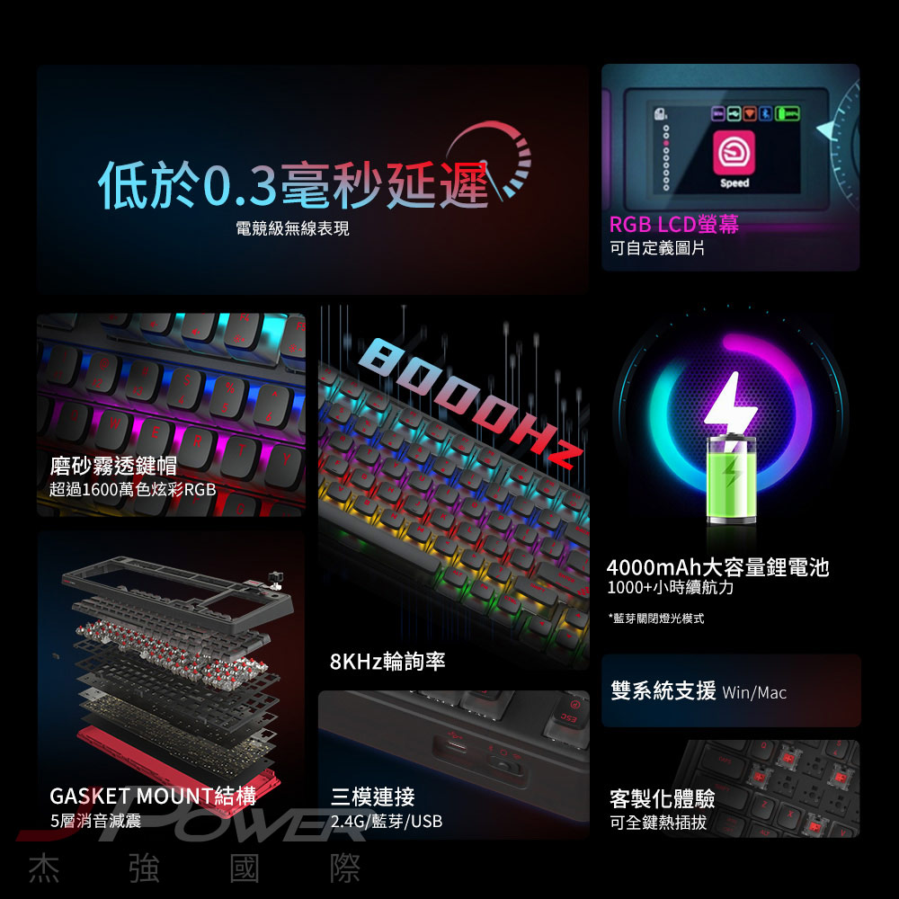 Cherry 無線三模 PIXIU98 RGB 黑-紅軸MX2A 