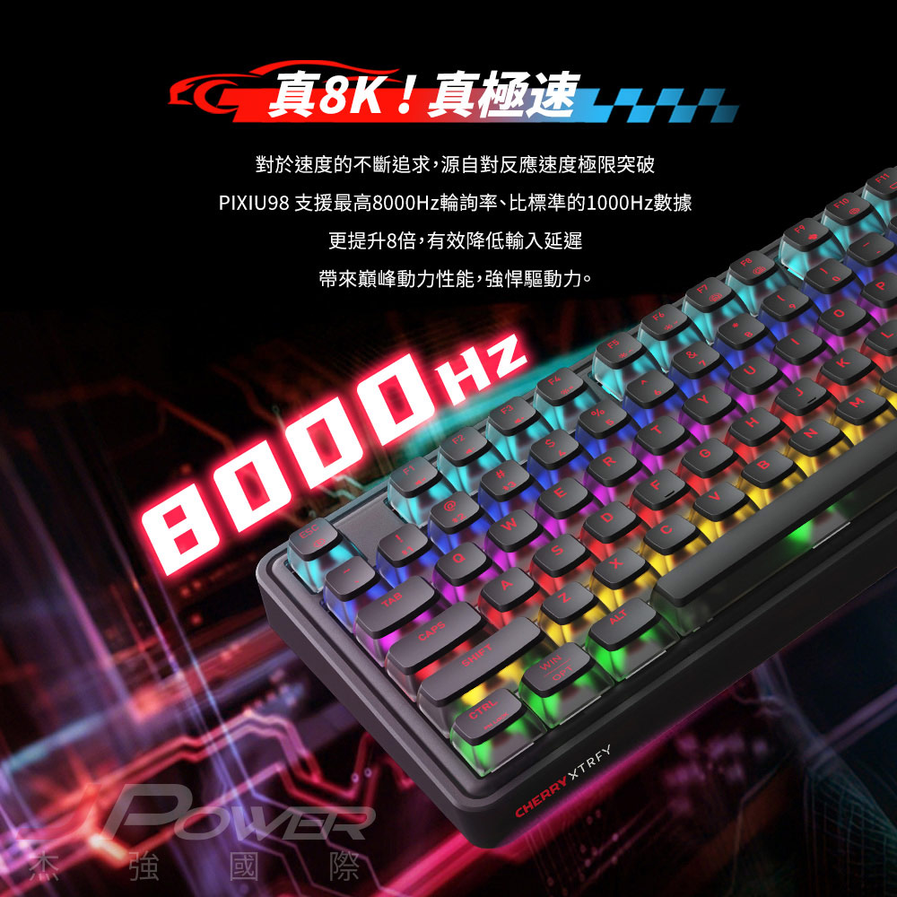 Cherry 無線三模 PIXIU98 RGB 白-紅軸MX2A 
