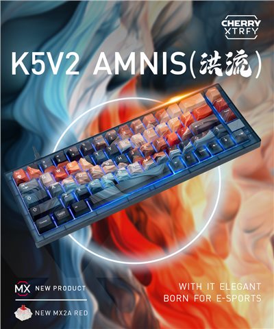 Cherry K5V2 RGB AMNIS 洪流  紅軸 (PBT英刻/無附鼠墊) 