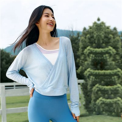 QUEEN YOGA雲感大V領運動瑜珈罩衫