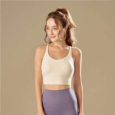 QUEEN YOGA後背雙線交叉運動瑜珈背心（內含胸墊）