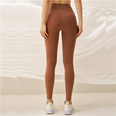 QUEEN YOGA萊卡高腰裸感運動瑜珈九分褲