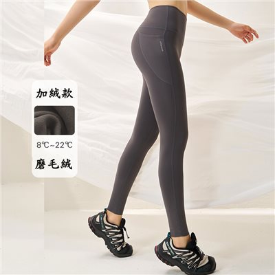 QUEEN YOGA萊卡加絨保暖運動瑜珈九分褲